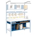 Global Industrial Lower Shelf Kit with Removable Dividers 72W, Blue 606966